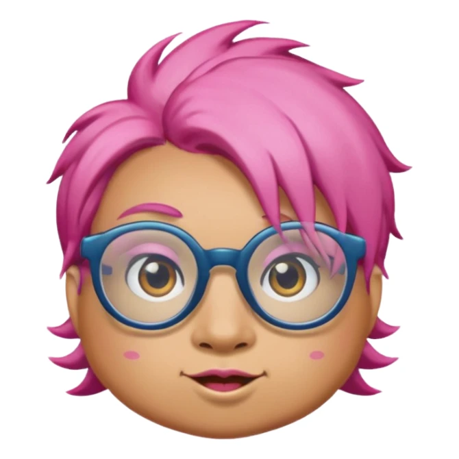 glassess wearing fish with pink hair sticker