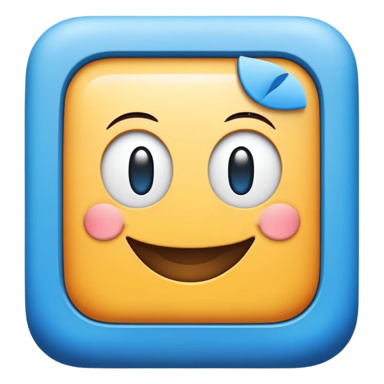 Mac Finder logo, blue square with happy face sticker