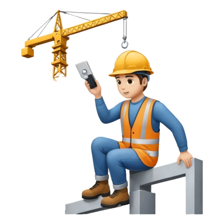 working at height on a building sticker