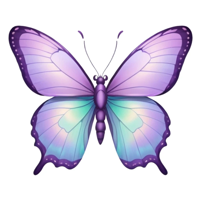 Pastel lilac iridescent butterfly sticker