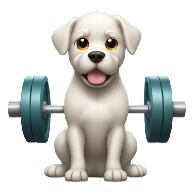 Weightlifting dog sticker