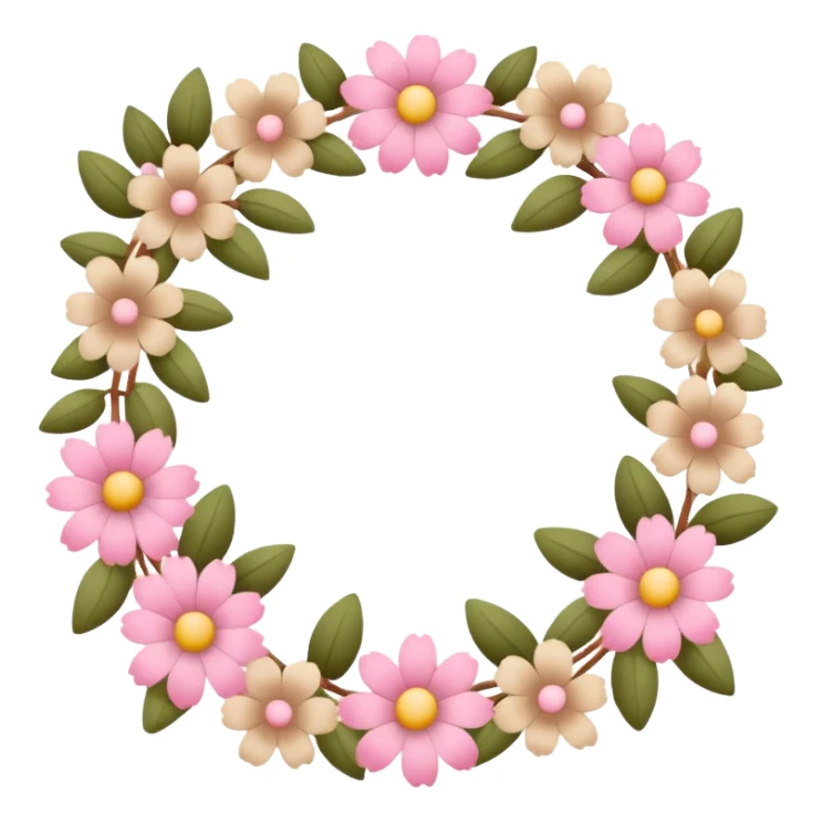 Pink and beige flower garlands  sticker