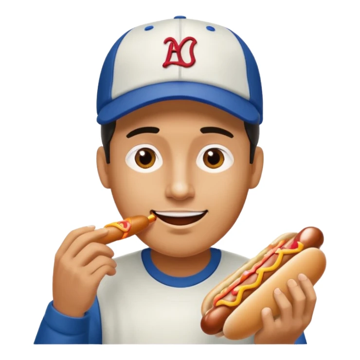 man eating a hot dog  sticker