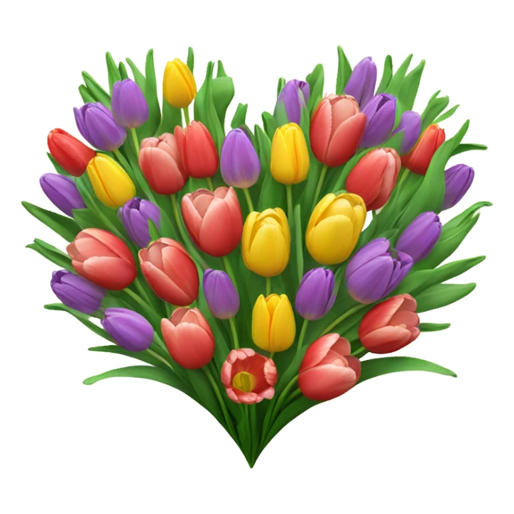Heart with tulips sticker