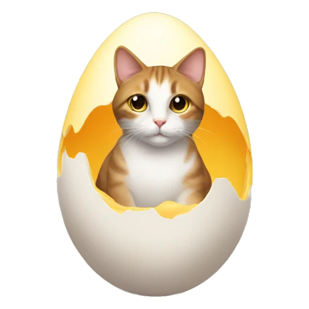 Cat sitting on an egg sticker