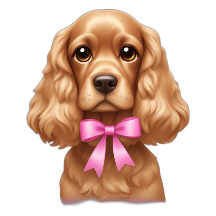 Cocker spaniel with a pink bow on the head sticker