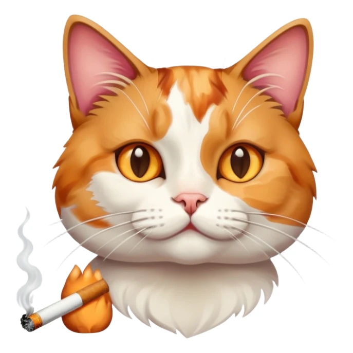 Cat with cigaret sticker