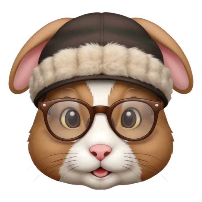 rabbit with hat and glasses sticker