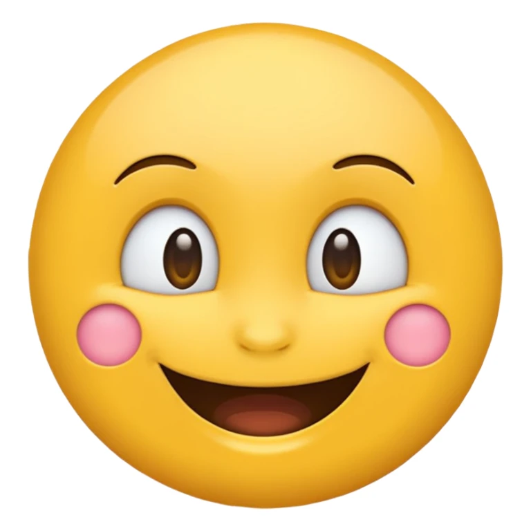 Emoji, yellow round teasing smile sticker