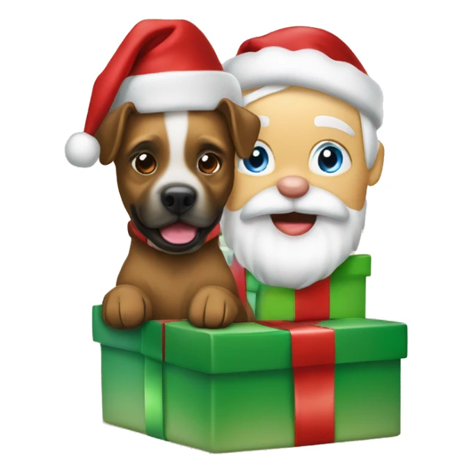 Weihnachtsmann mit Geschenken und einem Hund  sticker