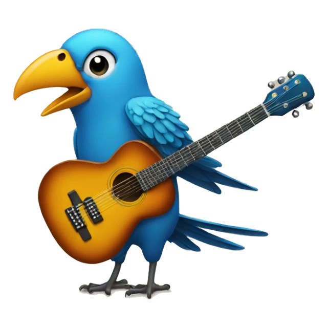 Bird playing guitar sticker