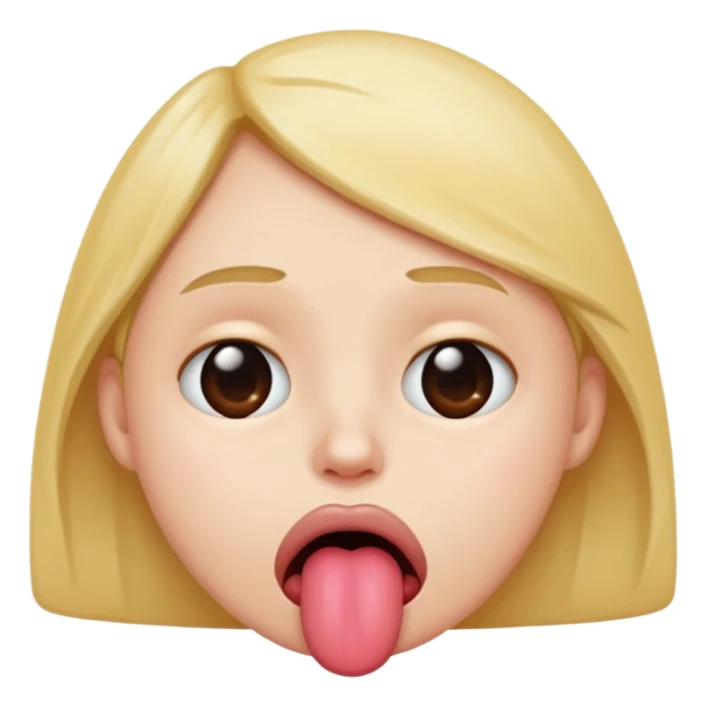 sad face with tongue sticking out sticker