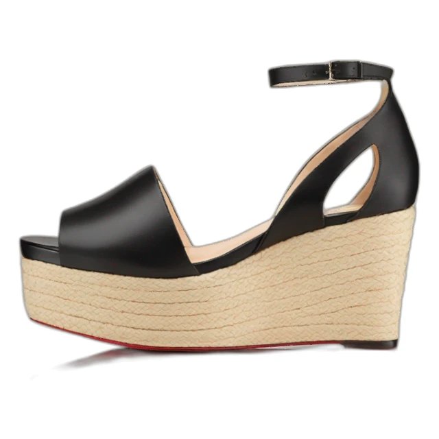 Platform wedges black louboutin sandal sticker