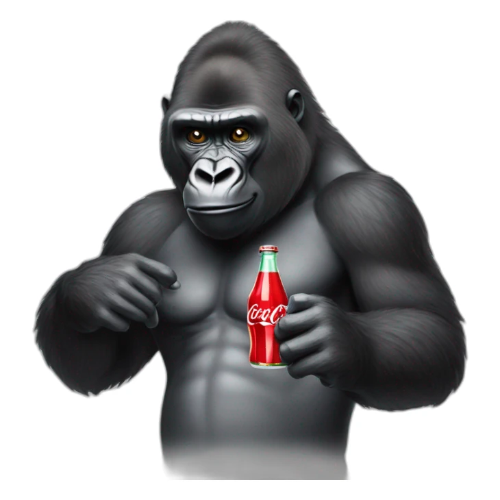 Gorilla holding coca cola bottle sticker