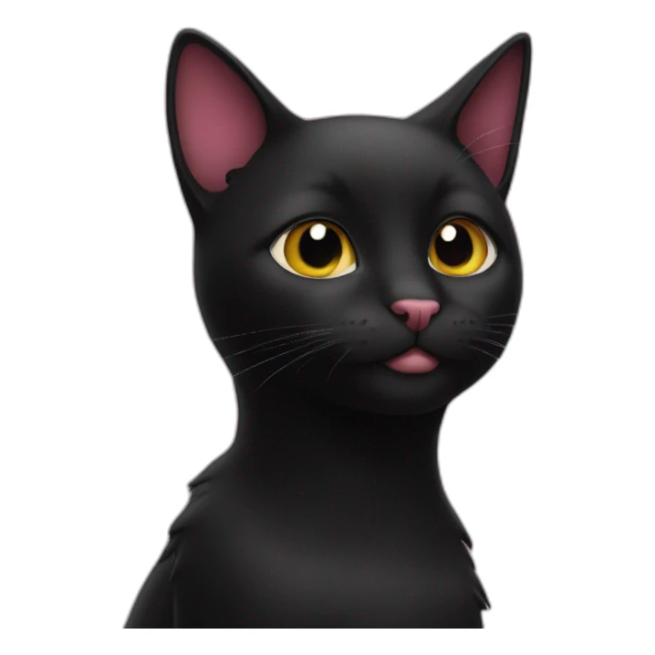 Black cat with hearts sticker