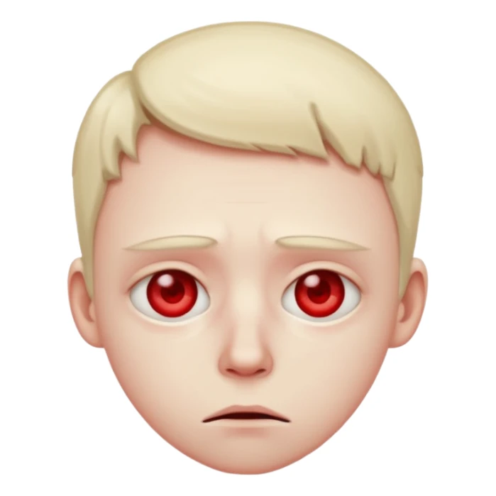 face with red, veiny eyes, looking exhausted sticker