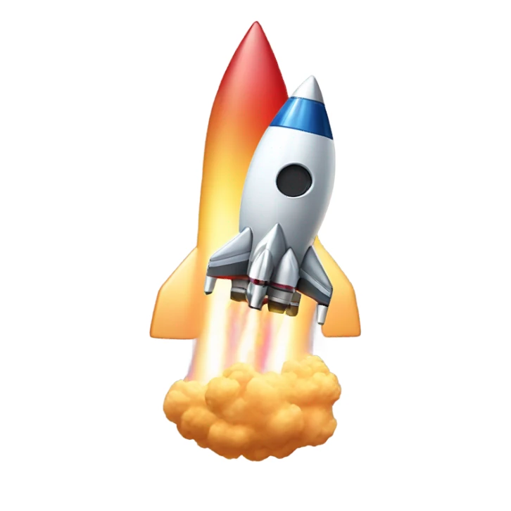 Rocket ship launching which looks like a disco ball  sticker