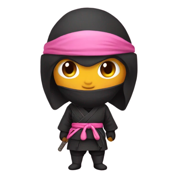 Ninja with pink heart sticker