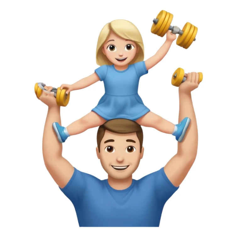 a dad lifting his daughter   sticker