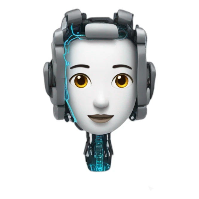 artificial intelligence as a person with robotic traces sticker