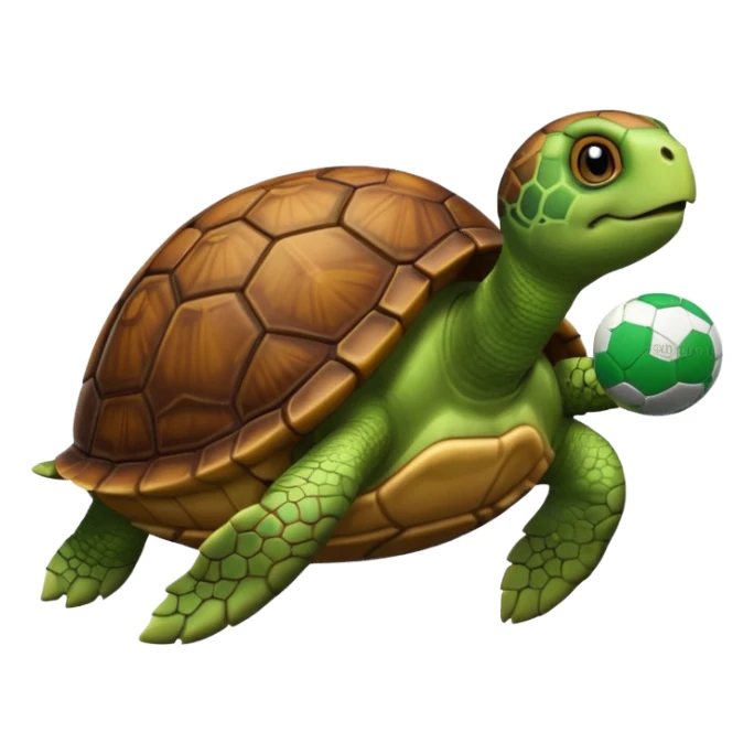 Turtle with a football sticker
