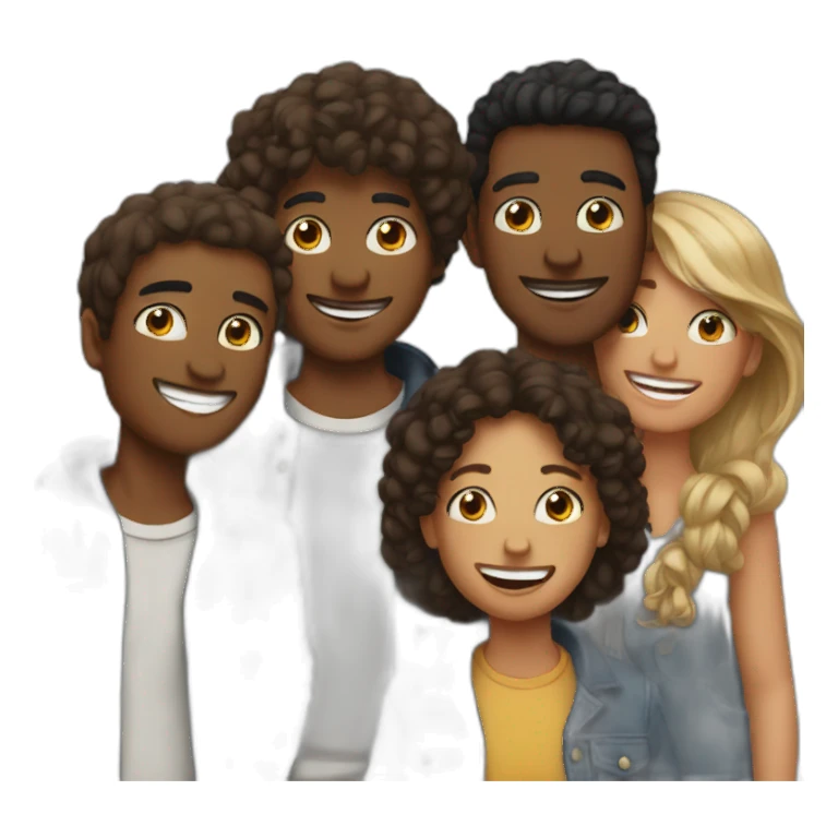 A group of four friends sticker