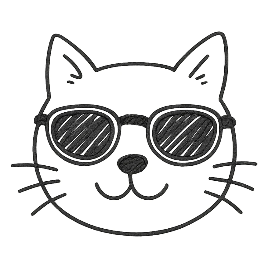 cat wearing sunglasses sticker