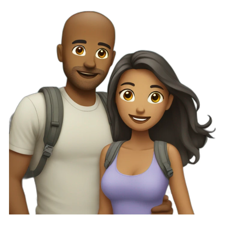 couple love travel sticker