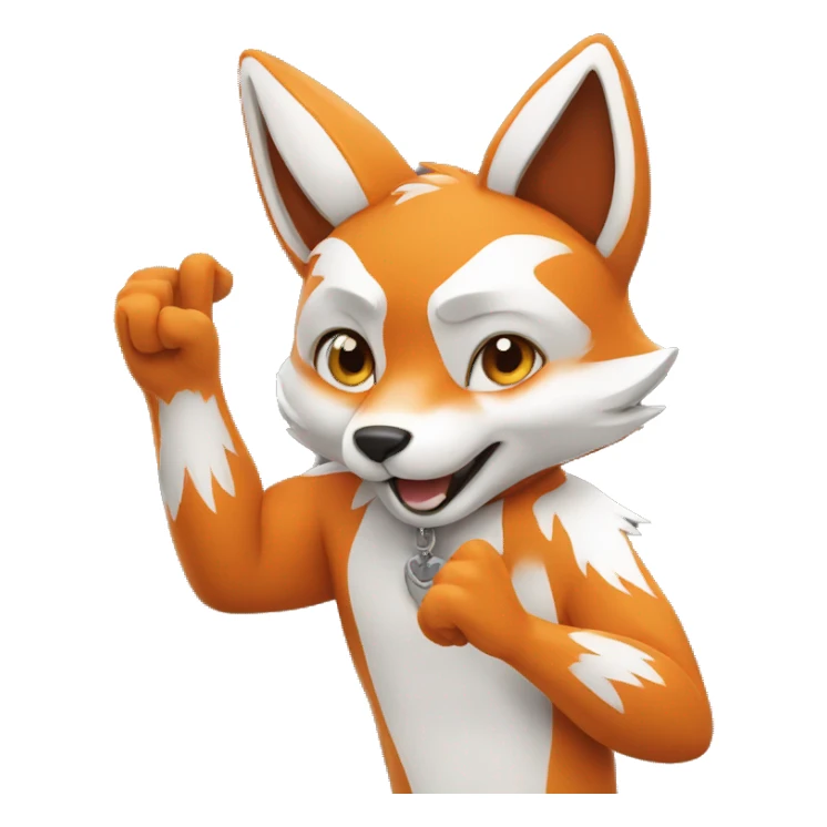 fox hand hang loose sticker