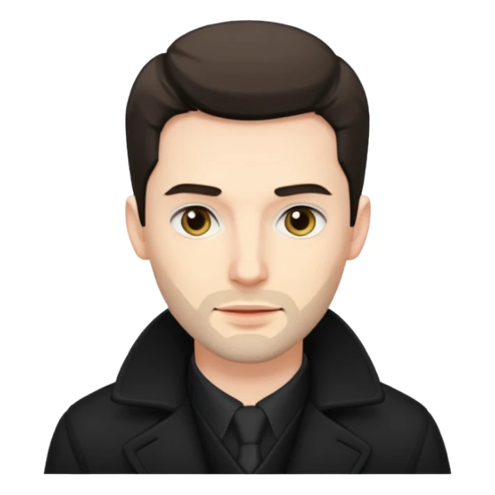 Man in black coat, desktop sticker