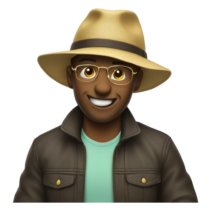 emoji taking off his hat sticker