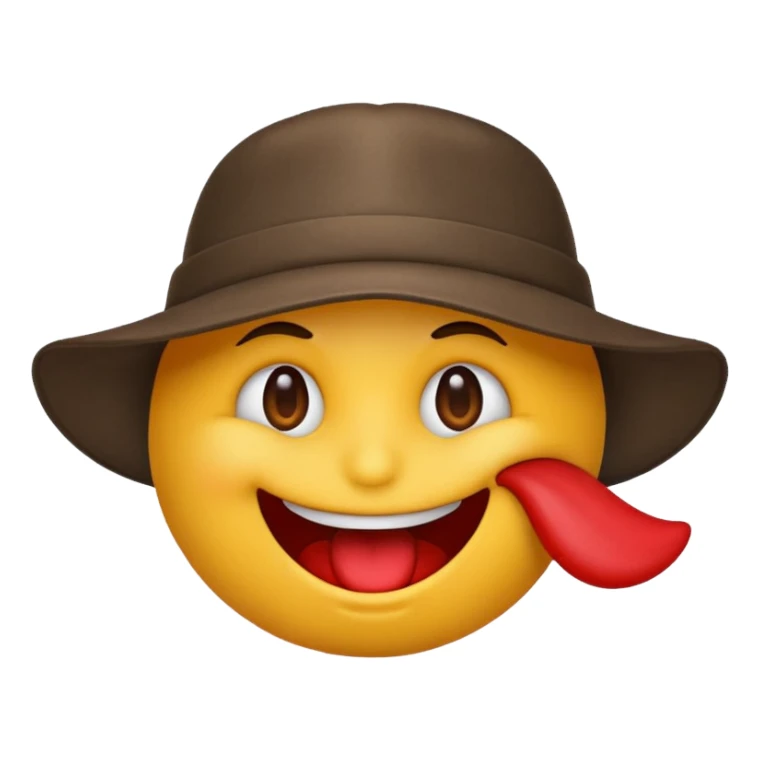 Emoji wearing hat and biting lip sticker