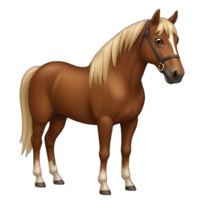 Cheval marron sticker