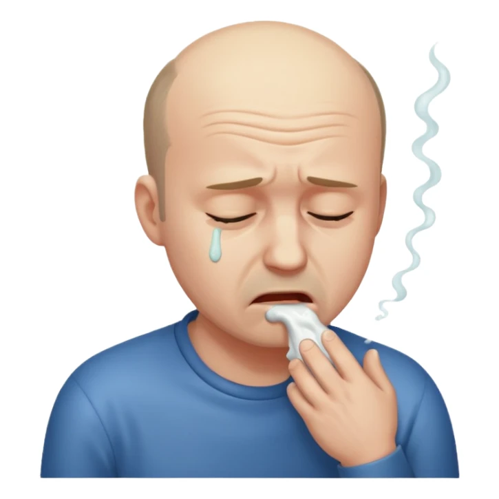 idiot balding vomiting sticker