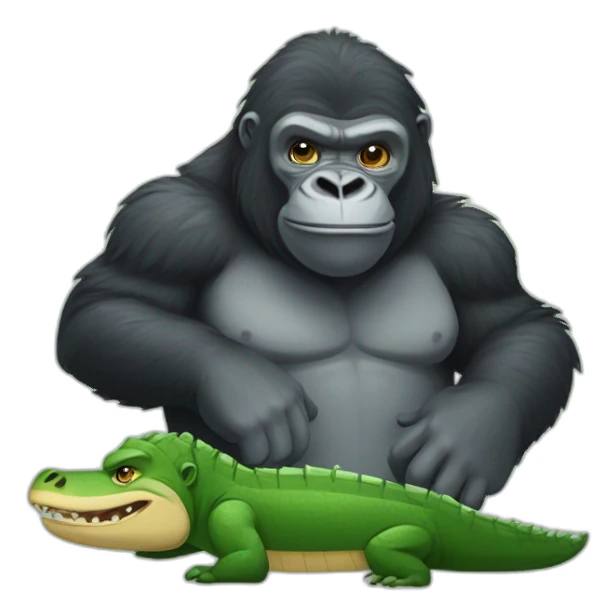 Gorilla and crocodile sticker