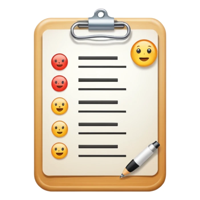 Checklist with the work "Gesundheit" on the top sticker