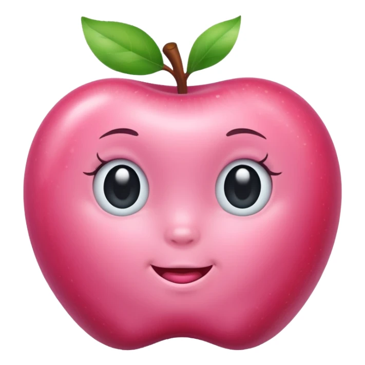 baby pink colored apple sticker