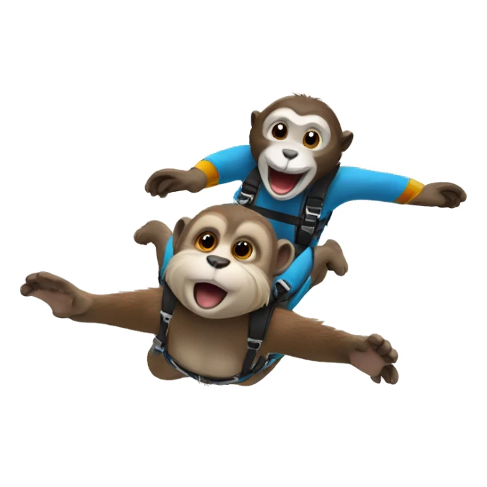 Otter and monkey skydive sticker