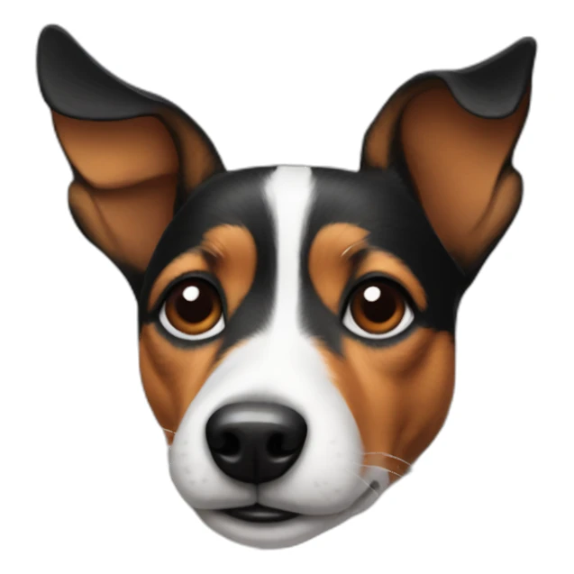 Black and white jack russel with fox’s ears sticker