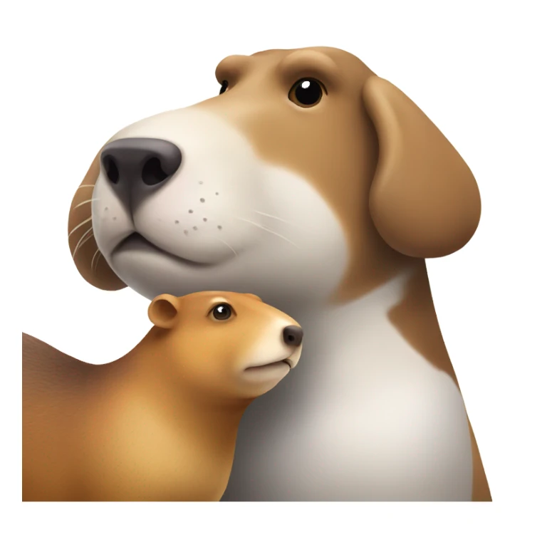 Capybara with a beagle sticker