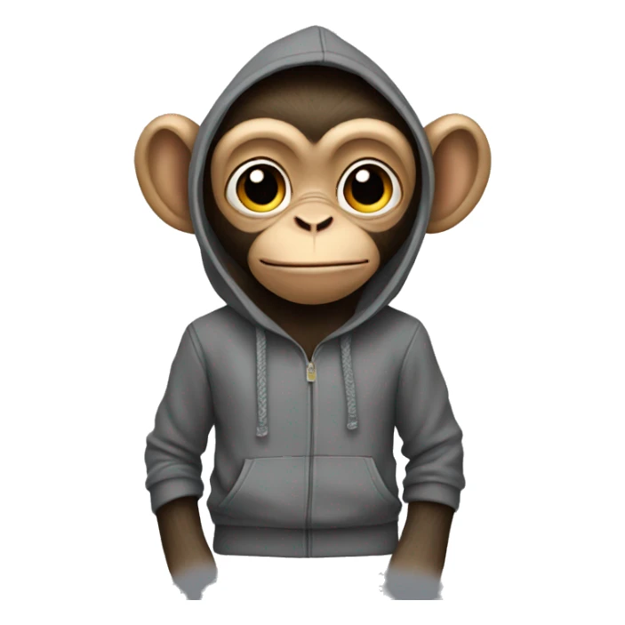 Monkey wearing hoodie sticker