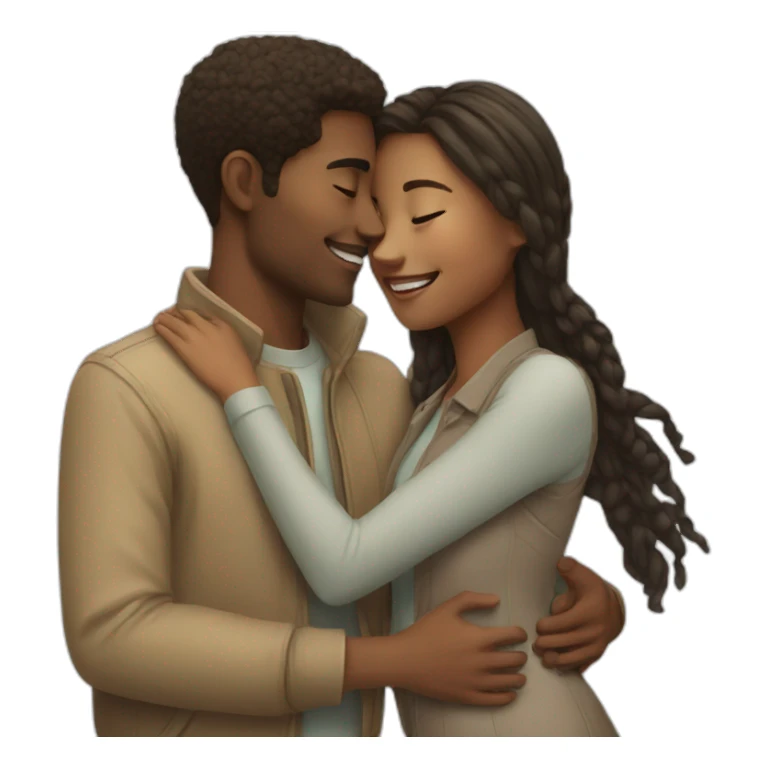 young couple feel in love sticker