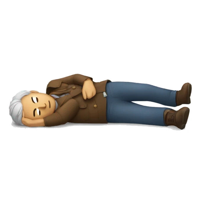 man lying on the ground sticker
