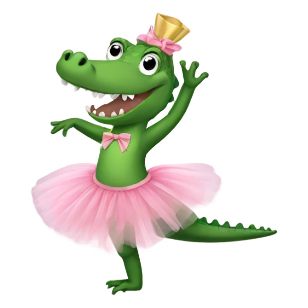alligator in a tutu doing ballet sticker