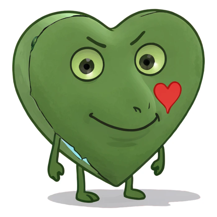 Red and yellow broken heart sticker