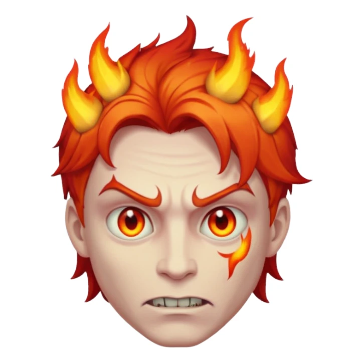 fire hair deamon man sticker