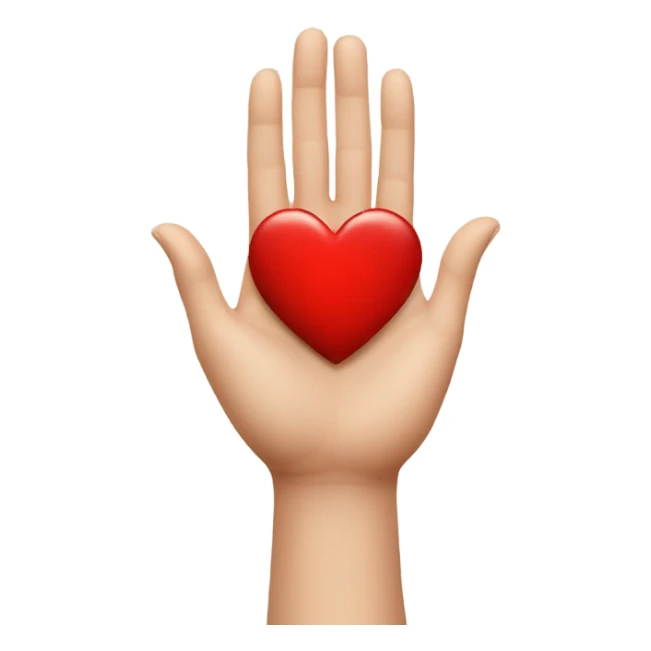 hands heart with red heart in the middle  sticker