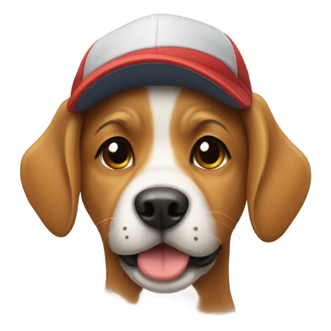 Dog wearing cap sticker