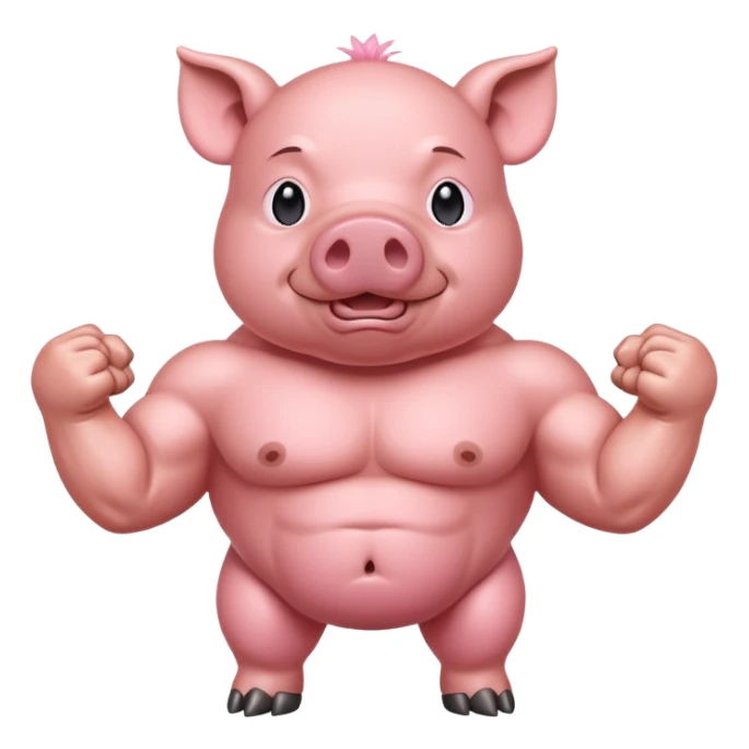muscular pig sticker
