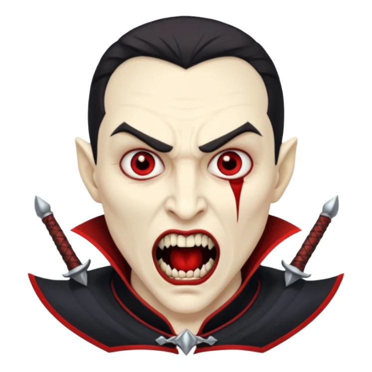 vampire guard with spear open mouth sticker